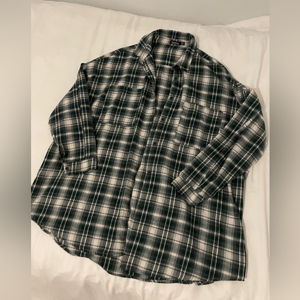 green oversized flannel